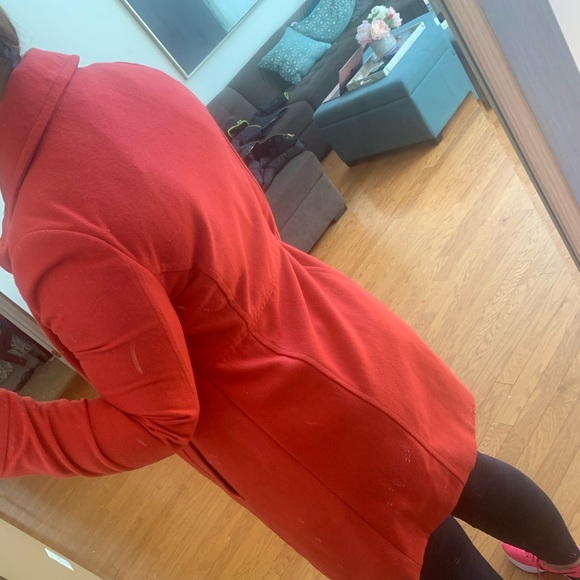 Old Navy Orange Ruffle wool coat M - Picture 2 of 4